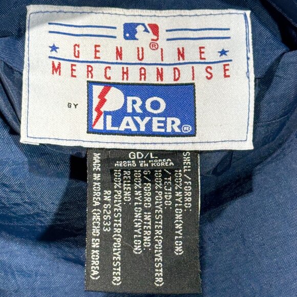 Vintage Cleveland Indians 90s Reversible Puffer Jacket L Navy & Red Pro Player - Picture 8 of 16